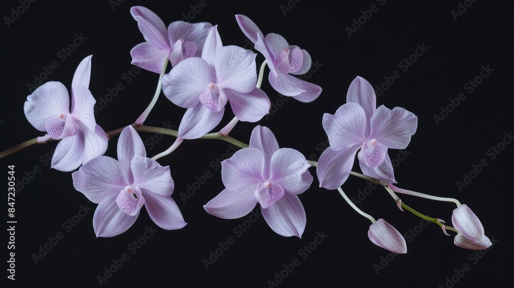Lovely delicate light purple blossoms of Cynorkis lowiana orchids Lovely delicate light purple blossoms of Cynorkis lowiana orchids