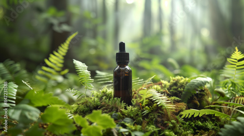 Natural Tincture Dropper in Forest Setting