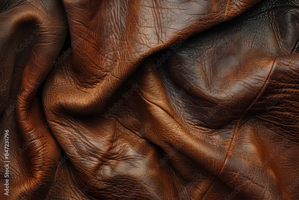 Close Up of Wrinkled Brown Leather Texture background Close Up of Wrinkled Brown Leather Texture background
