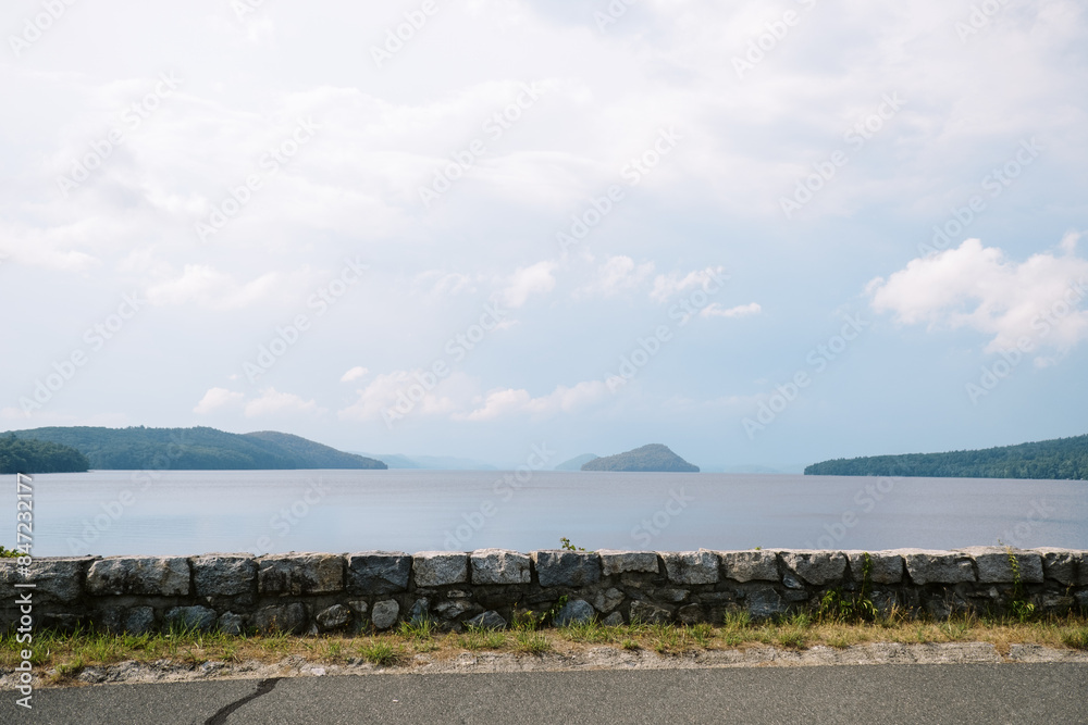 quabbin reservoir in massachusetts with sloping hills in summer quabbin reservoir in massachusetts with sloping hills in summer