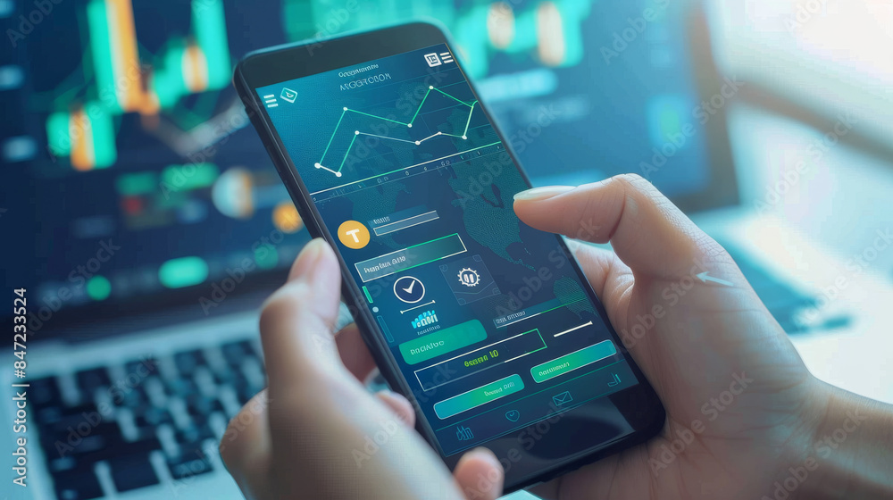 Analyzing stock market trends on a mobile app Analyzing stock market trends on a mobile app