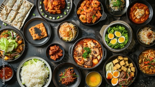 Variety of Korean Dishes and Side Options photo