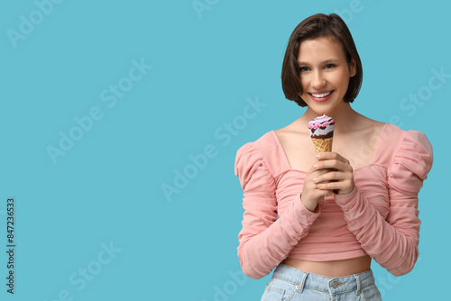 Beautiful young woman with ...