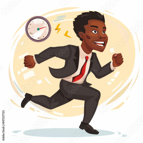 African American Businessman Racing Against Time
