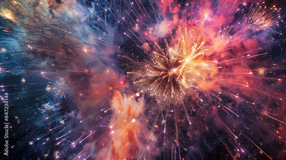 Fototapeta premium Unexpected fireworks display in Gamagori