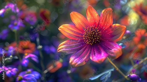 Beautiful vibrant summer flower in my garden