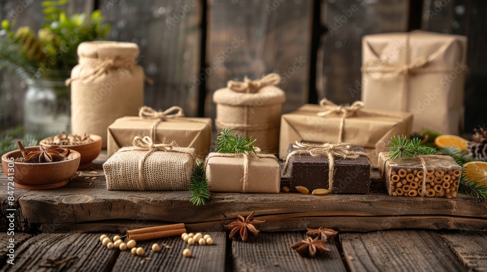 Rustic Holiday Gifts: A Cozy, Handcrafted Presentation with Natural Elements Rustic Holiday Gifts: A Cozy, Handcrafted Presentation with Natural Elements