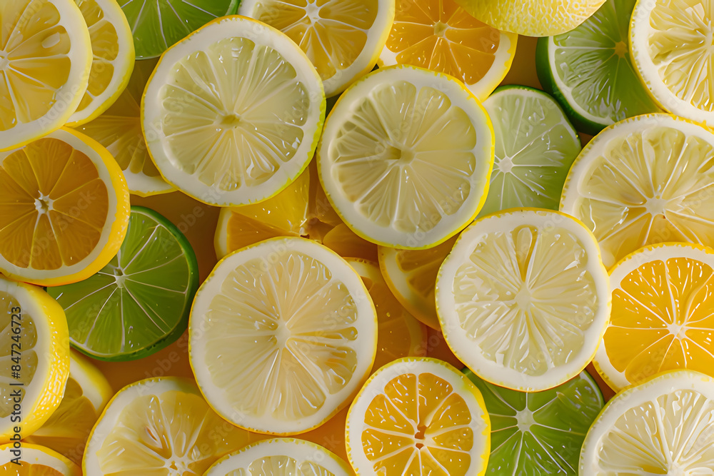 lemon slices background. Generative AI lemon slices background. Generative AI