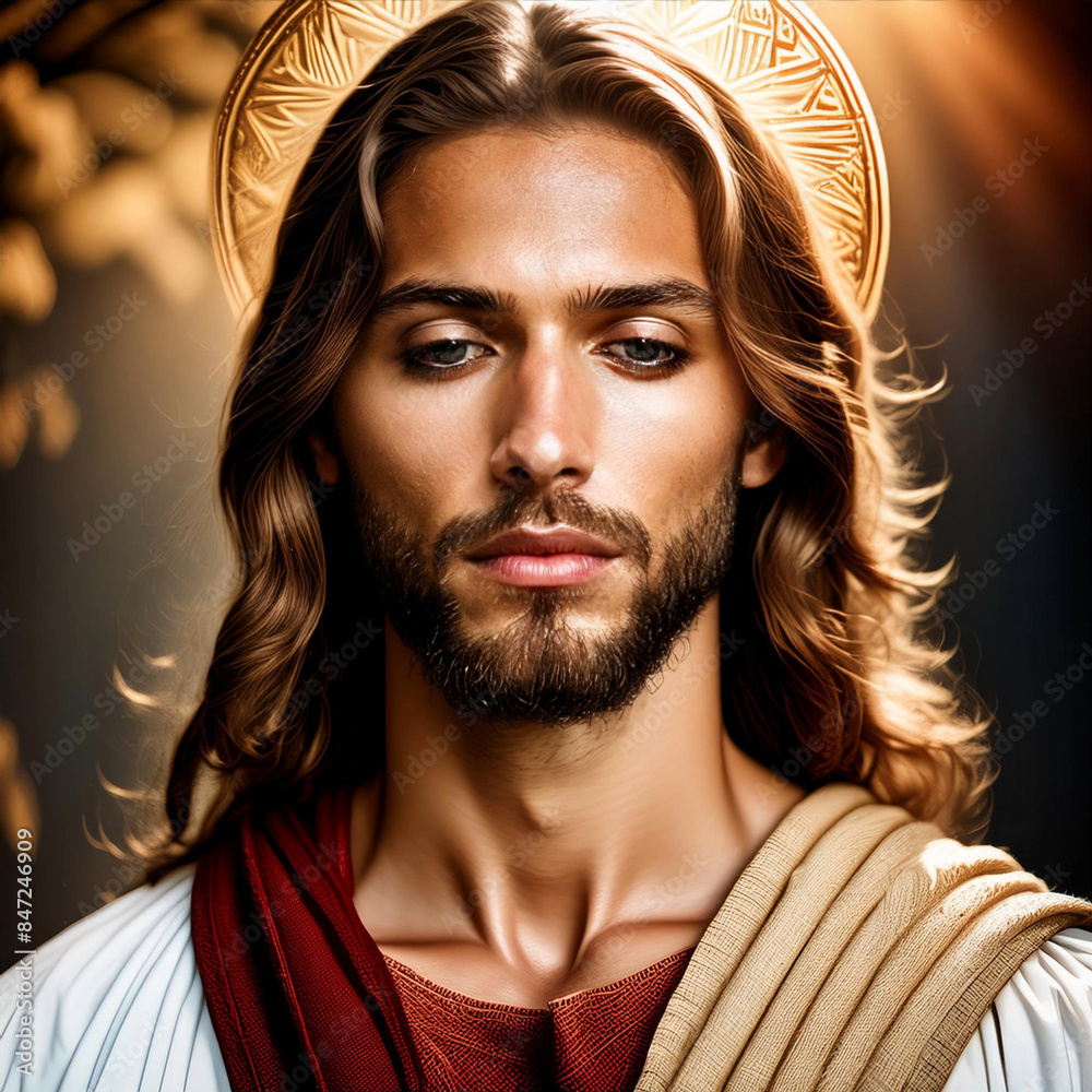 Jesus Christ. Jesus Christ Portrait with crown of thorns. Jesus Christ ...