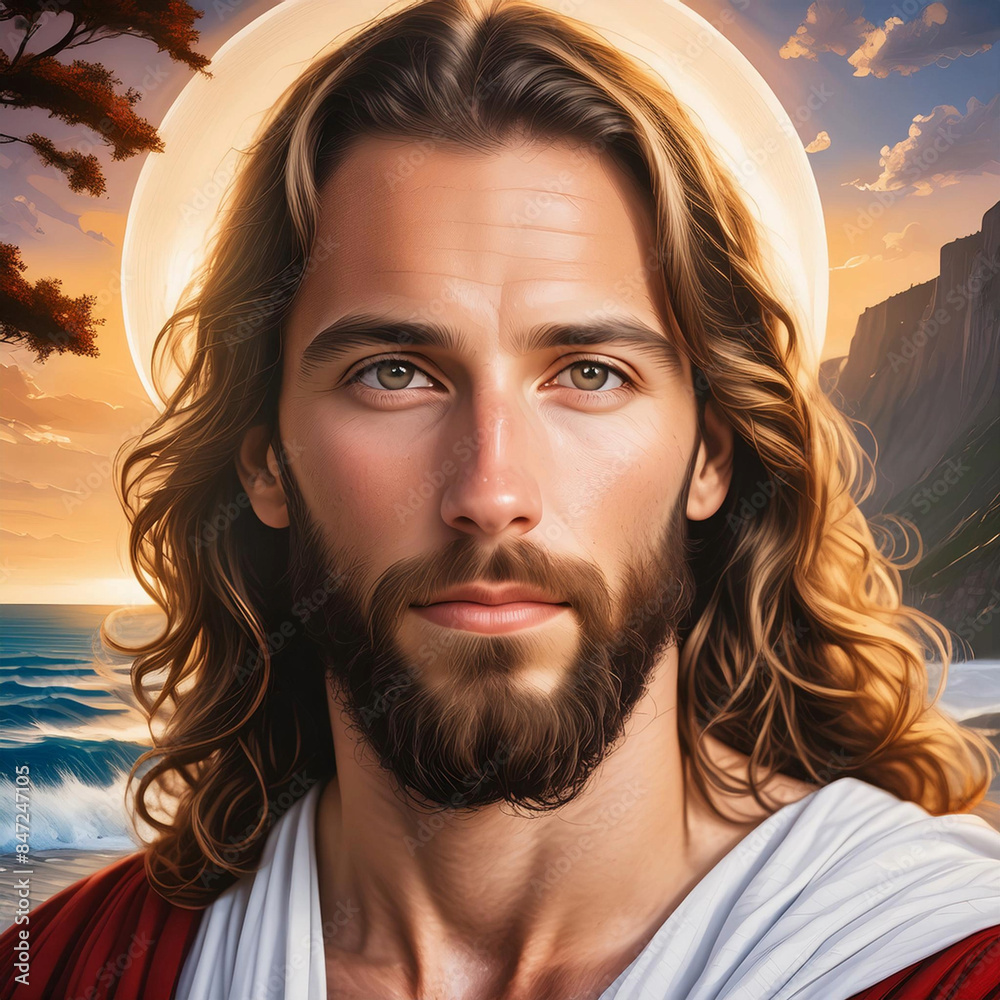 Fotografia do Stock Jesus Christ. Jesus Christ Portrait with crown of