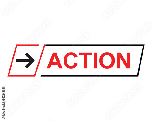 action button on white background. action button sign