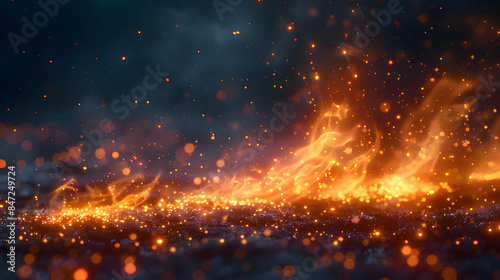 fire in the sky. Generative AI © HUIWON