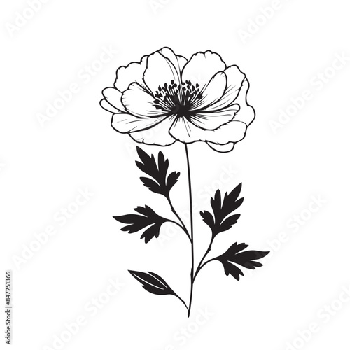 Wallpaper Mural Silhouettes Flower icon image,  botanical flower icon.vector botany  floral design.Eps 10. Torontodigital.ca