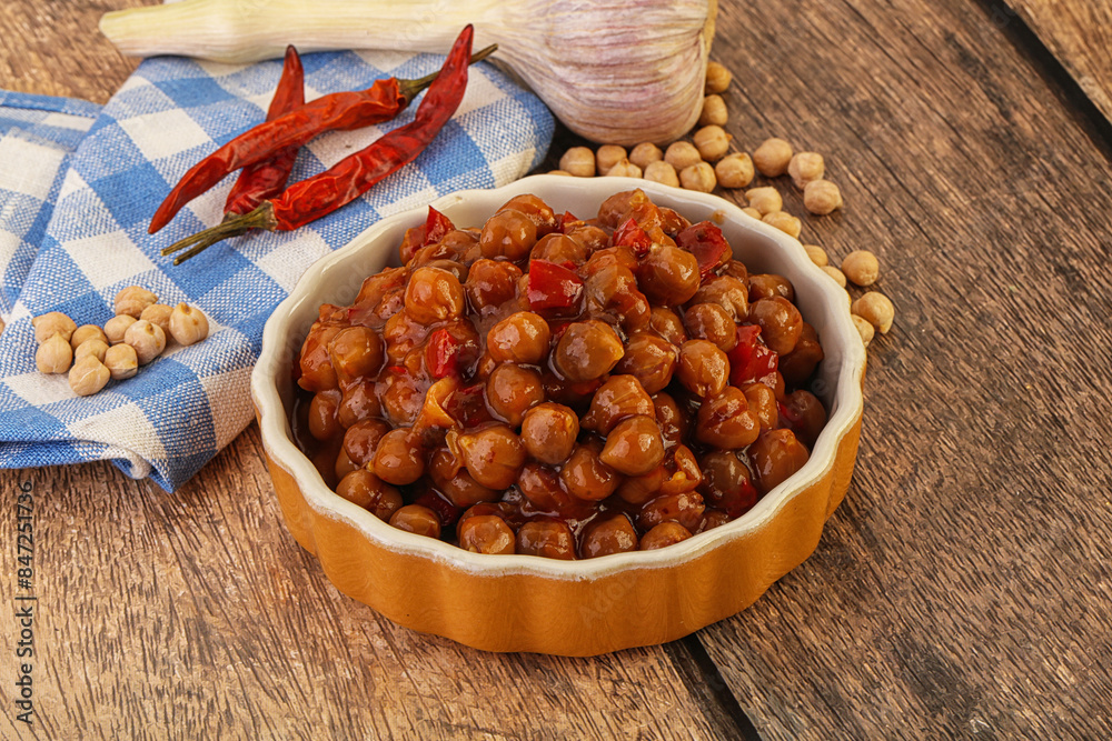 Baked chickpea with tomato sauce Baked chickpea with tomato sauce