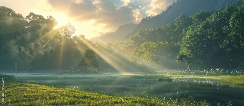 Morning Sky: A Peaceful Blend of Sunlight and Nature Morning Sky: A Peaceful Blend of Sunlight and Nature