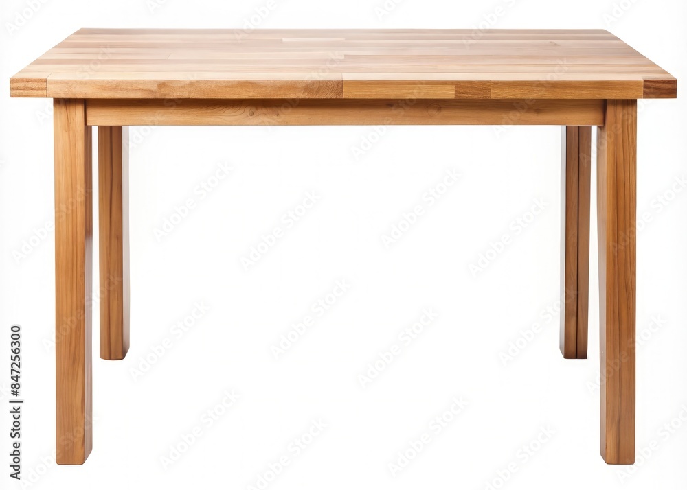 Rectangular Wooden Table Isolated on White Background. Generative AI Rectangular Wooden Table Isolated on White Background. Generative AI