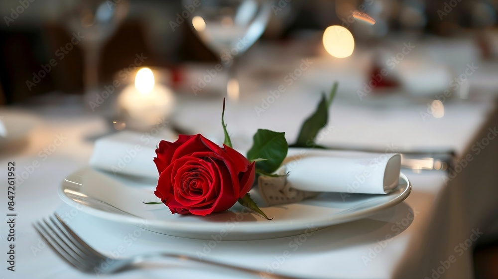 table setting with roses table setting with roses