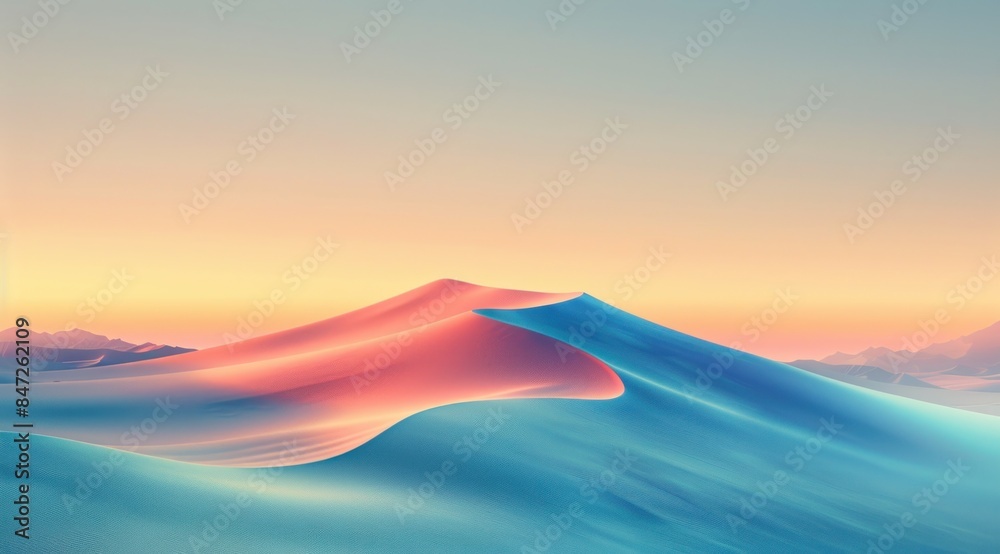 Pastel Sunset Over a Desert Landscape Pastel Sunset Over a Desert Landscape