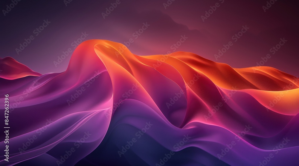 Fototapeta premium Abstract Wavy Landscape in Vibrant Hues