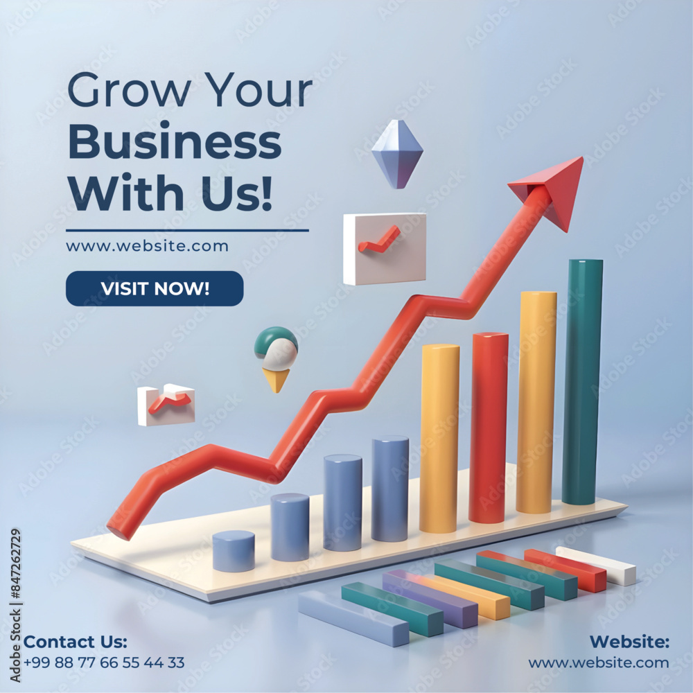 Fototapeta premium A Chart of Rising Arrow Showing the Growth