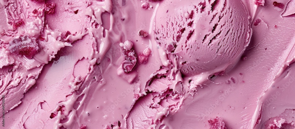 Close-Up Shot of Frozen Raspberry Flavored Gelato Showing Full Frame Detail and Pink Surface Texture of Ice Cream. Close-Up Shot of Frozen Raspberry Flavored Gelato Showing Full Frame Detail and Pink Surface Texture of Ice Cream.