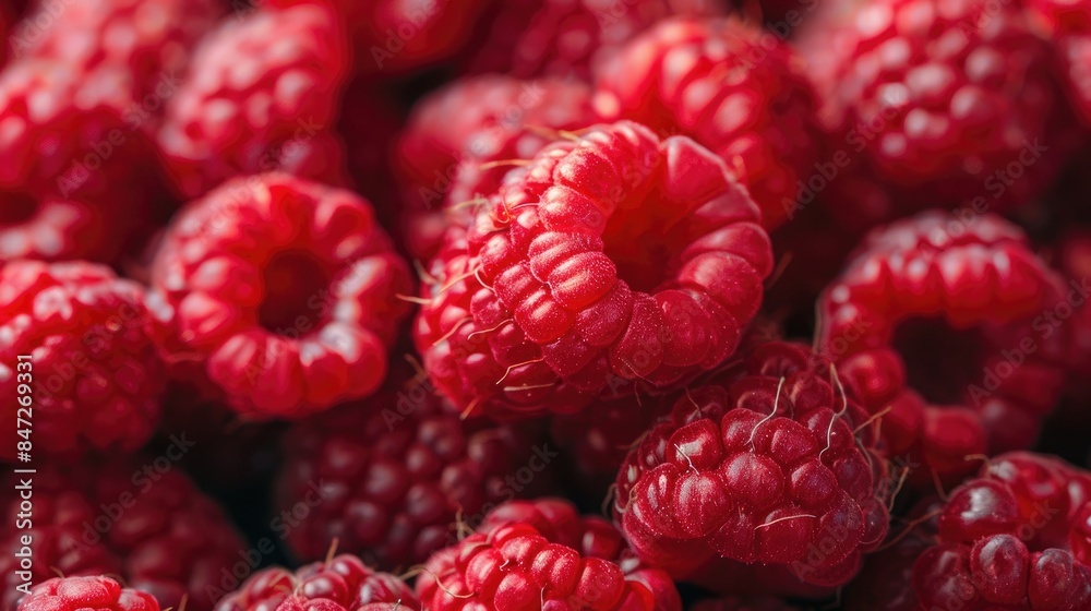 Close up image of ripe garden raspberries Close up image of ripe garden raspberries