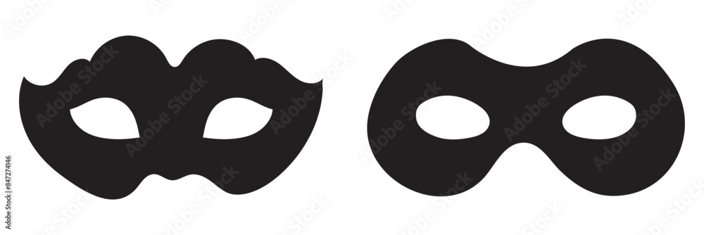 Super hero mask or villian face mask eye mask template in vector set