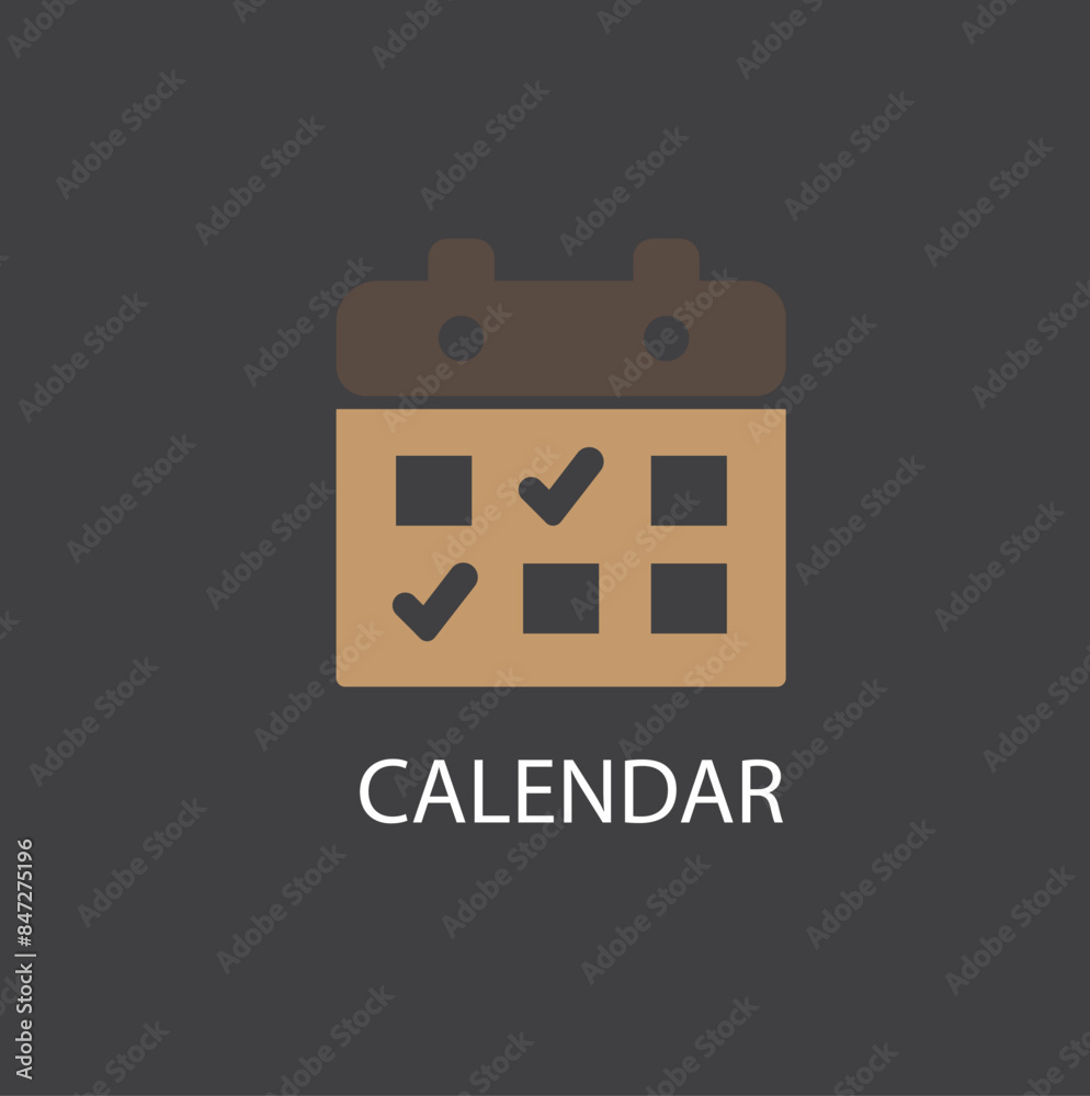 Fototapeta premium Calendar icon solid logo vector image