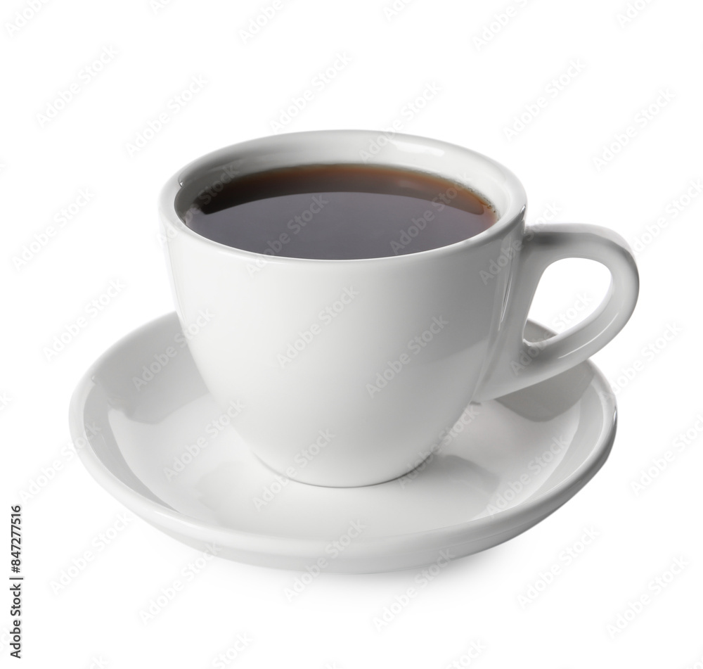 Aromatic coffee in cup isolated on white Aromatic coffee in cup isolated on white