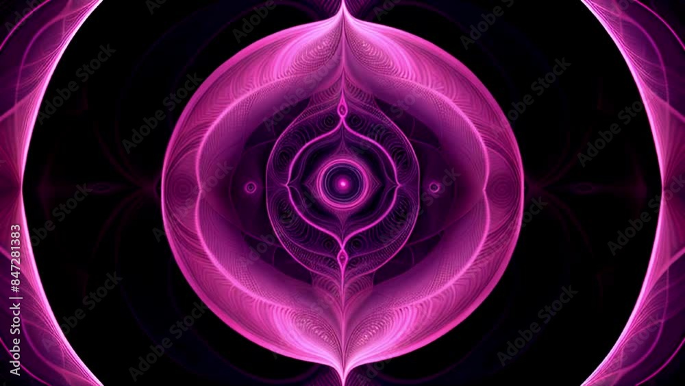 Background of moving pink fractal lines. Seamless loop.