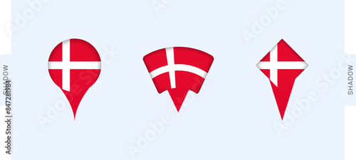 Free Download Denmark Map Markers Set. Perfect for projects related to Denmark, travel, geography, and international representation. - GFXLoad