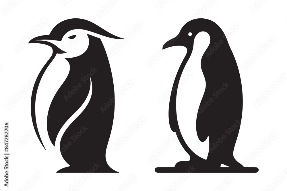 Obraz premium vector silhouette of penguin bird with minimalist design