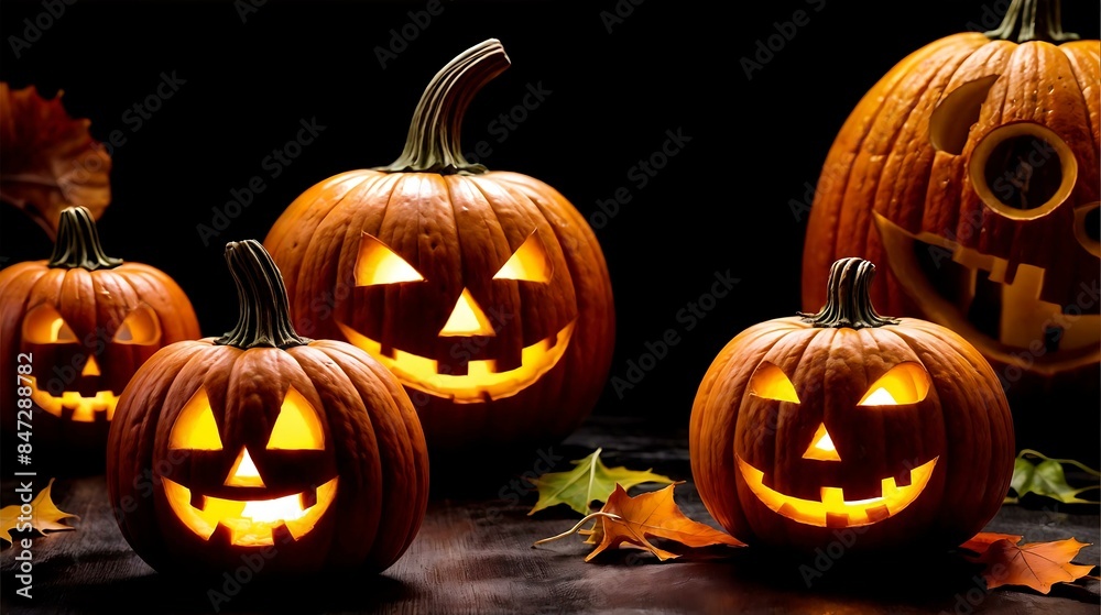 Halloween jack o lantern on black background Halloween jack o lantern on black background