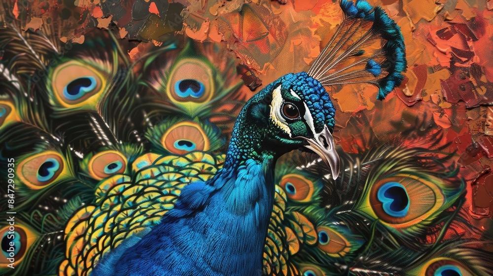 Fototapeta premium Peacock Feathers Exhibition