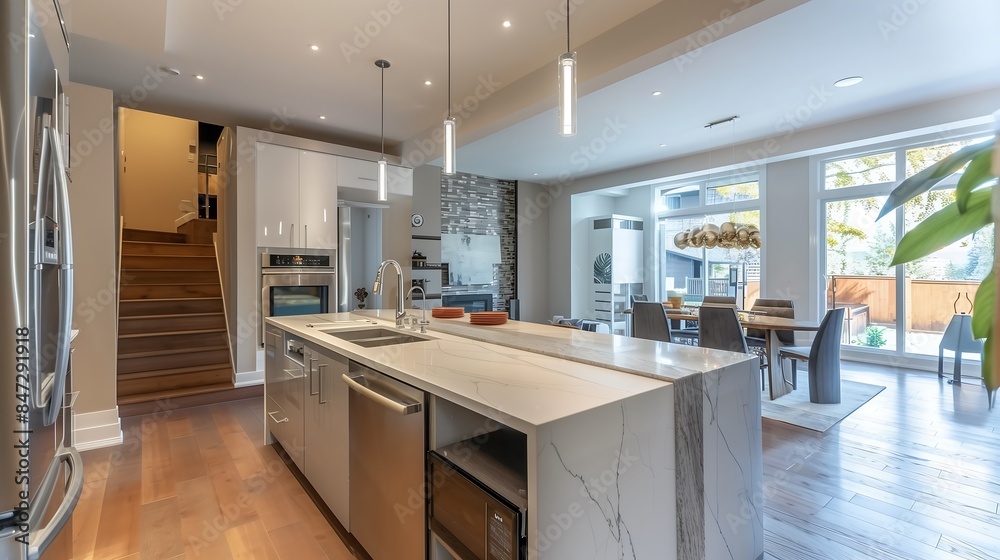 modern kitchen interior with kitchen