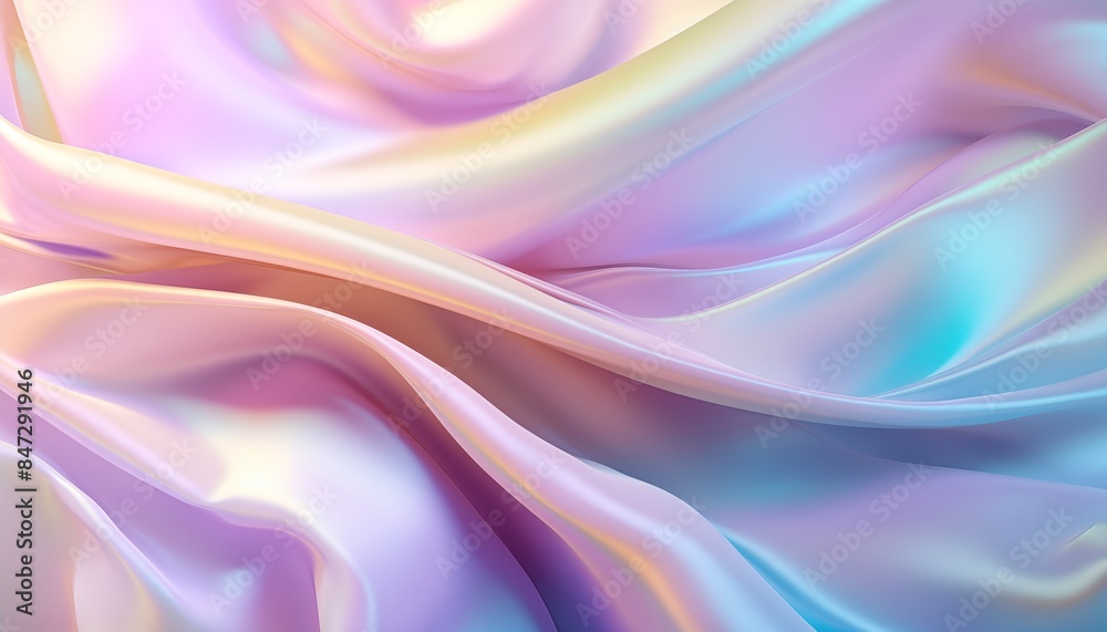 Fototapeta premium holographic fabric wave silk satin