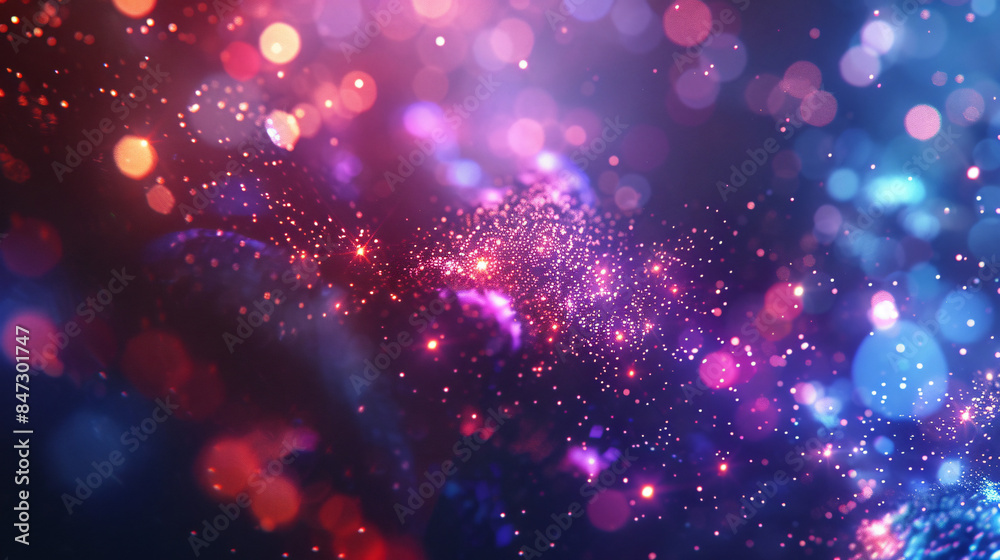 Glowing particles creating a magical and festive atmosphere in an abstract background Glowing particles creating a magical and festive atmosphere in an abstract background