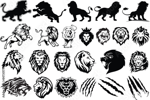 Lion SVG Bundle, Lion Svg, Lion head svg, Lion Silhouettes, Lion png, Lion vector, Lion Clipart, Lion Cut File, Lion King svg, Mascot Shirt.
