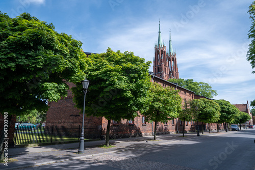 Characteristic red brick buildings in Żyrardów, Poland, have been repurposed into charming living spaces, blending historic industrial architecture with modern residential functionality.


