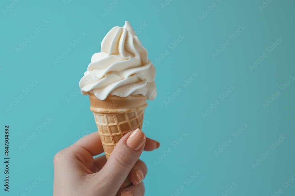 A person enjoying a cold treat on a hot day, perfect for use in summer-themed ads or social media posts A person enjoying a cold treat on a hot day, perfect for use in summer-themed ads or social media posts