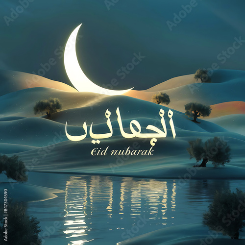 This beautiful Islamic 3d illustration is mainly made for great celebration Eid al Adha