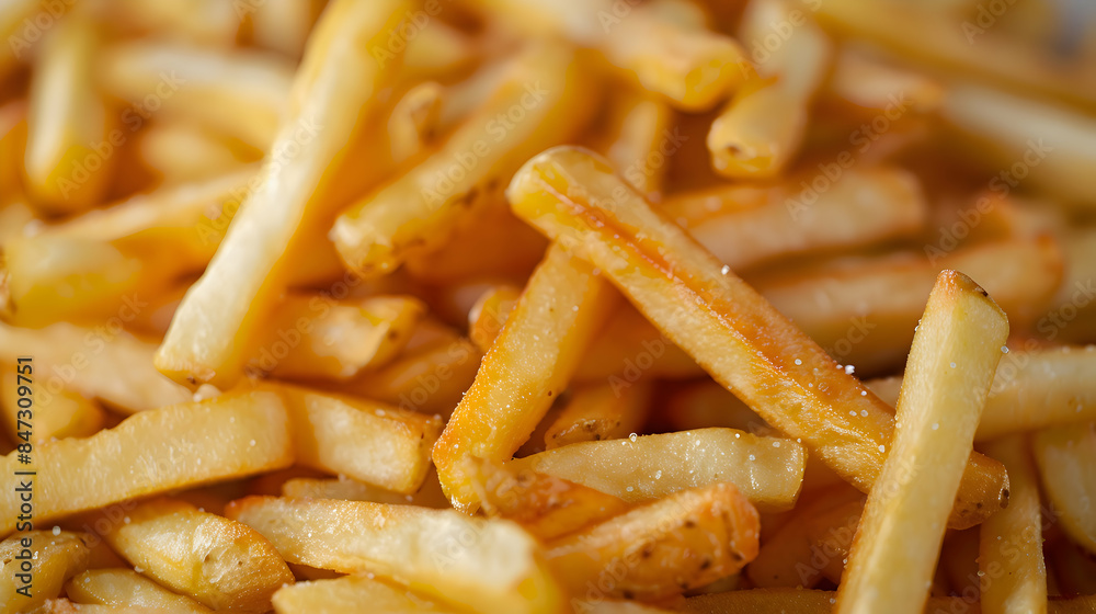 A pile of freshly cooked fast food fries, with a golden-brown color and crispy edges A pile of freshly cooked fast food fries, with a golden-brown color and crispy edges