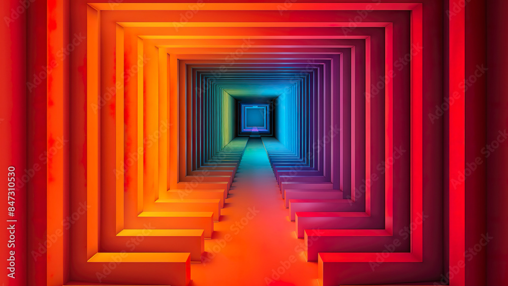 Optical - Cube Room, architecture, tunnel, concept, illustration, design, colorful art, optical art, op art, illusion art, geometric art, visual art Optical - Cube Room, architecture, tunnel, concept, illustration, design, colorful art, optical art, op art, illusion art, geometric art, visual art