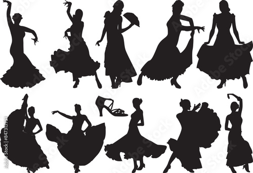 Senorita Dance Step Vector Set,Dance SVG -Dance Silhouette - SVG Cut Files - Dance Bundle SVG - Dance Clipart- Dance Cut File- Dance Vector-
