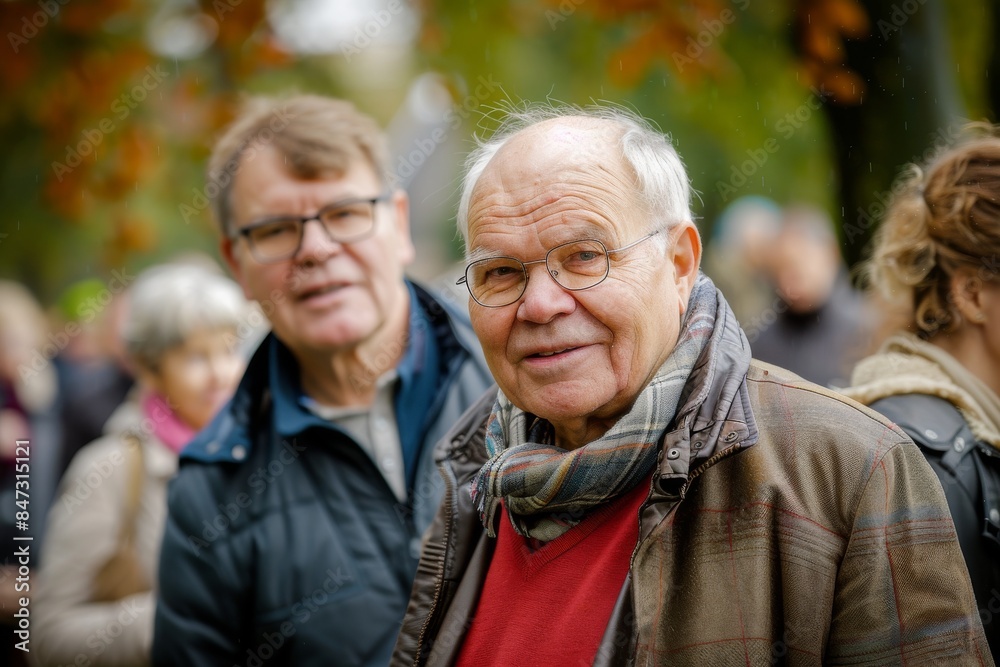 Portrait of a senior man with glasses on the street. Portrait of a senior man with glasses on the street.