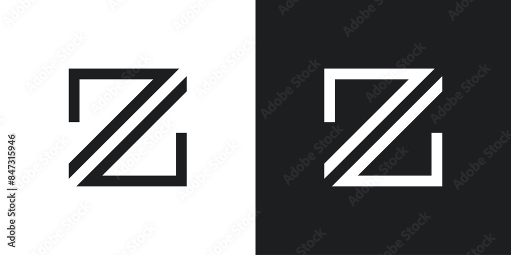 Letter Z logo design with square lines. Premium Vector Letter Z logo design with square lines. Premium Vector