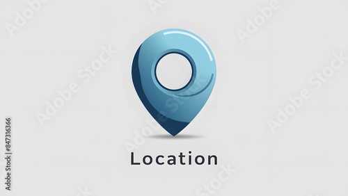 A pinpoint icon, commonly used to represent a location or destination. The pin is predominantly blue with a circular hole at itstop, and it's placed on a white background.