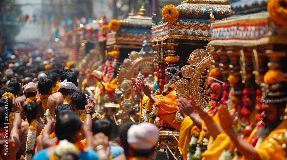 Fototapeta premium Chanting Mantras at Rath Yatra