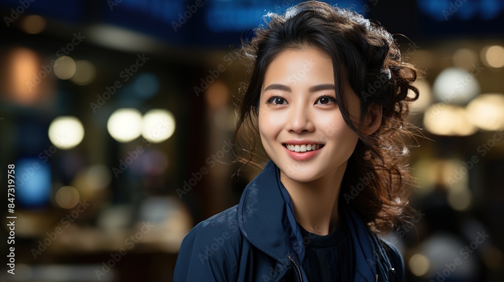 Obraz premium portrait of young woman posing with isolated beauty concept relaxing and smiling isolated