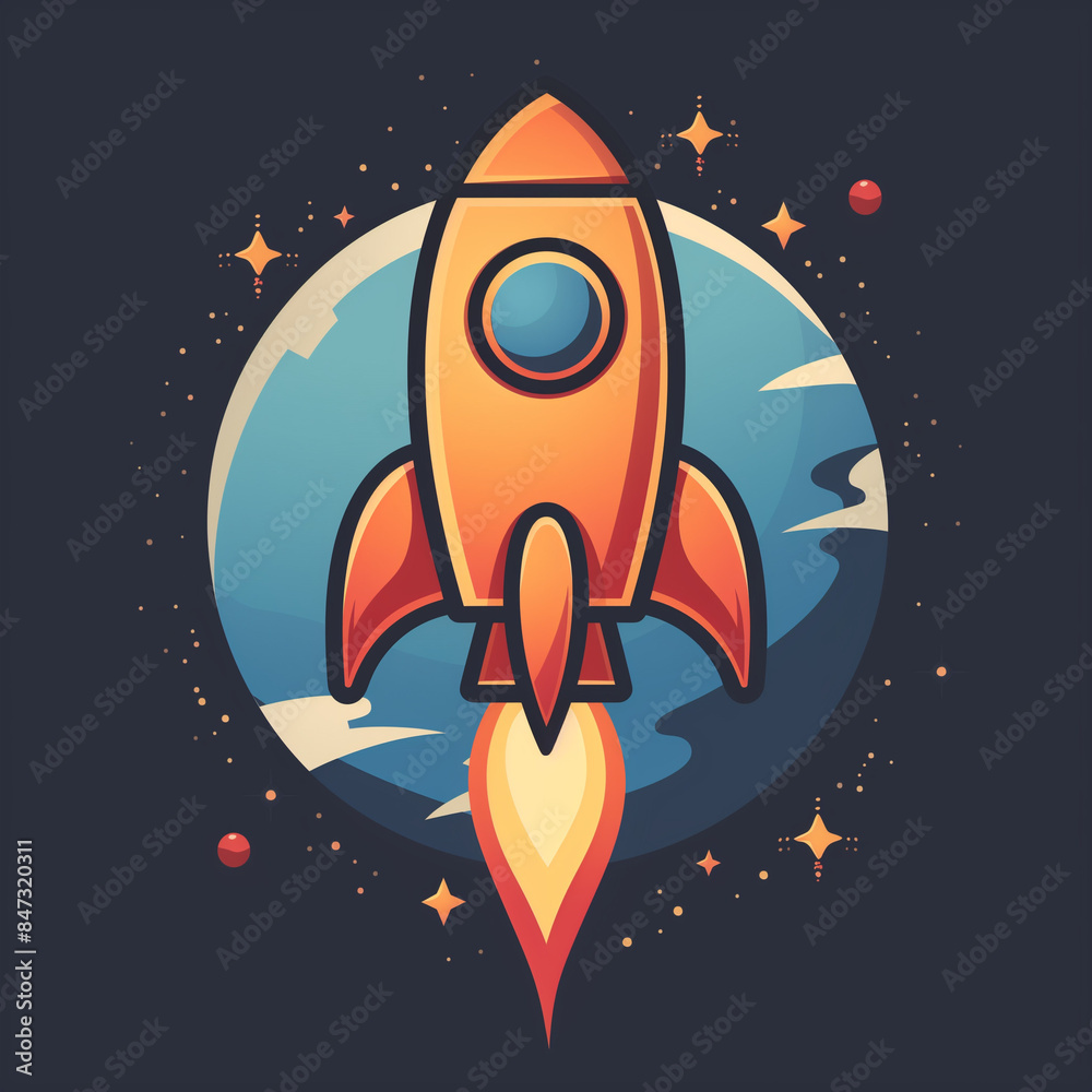 rocket in space, Generative AI rocket in space, Generative AI